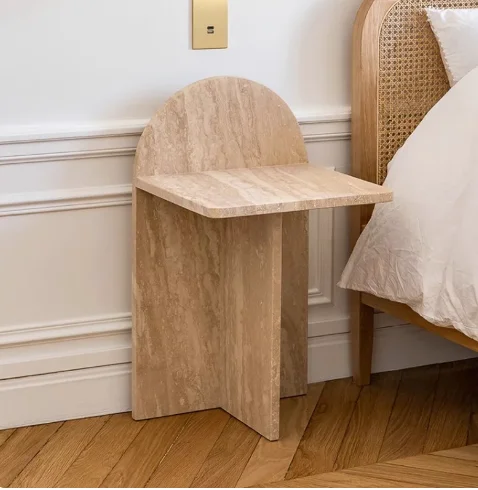 

Customizable Size Color Movable Living Room Furniture Tea Table Modern Simple Luxury Travertine Stone Coffee Table Set for Home