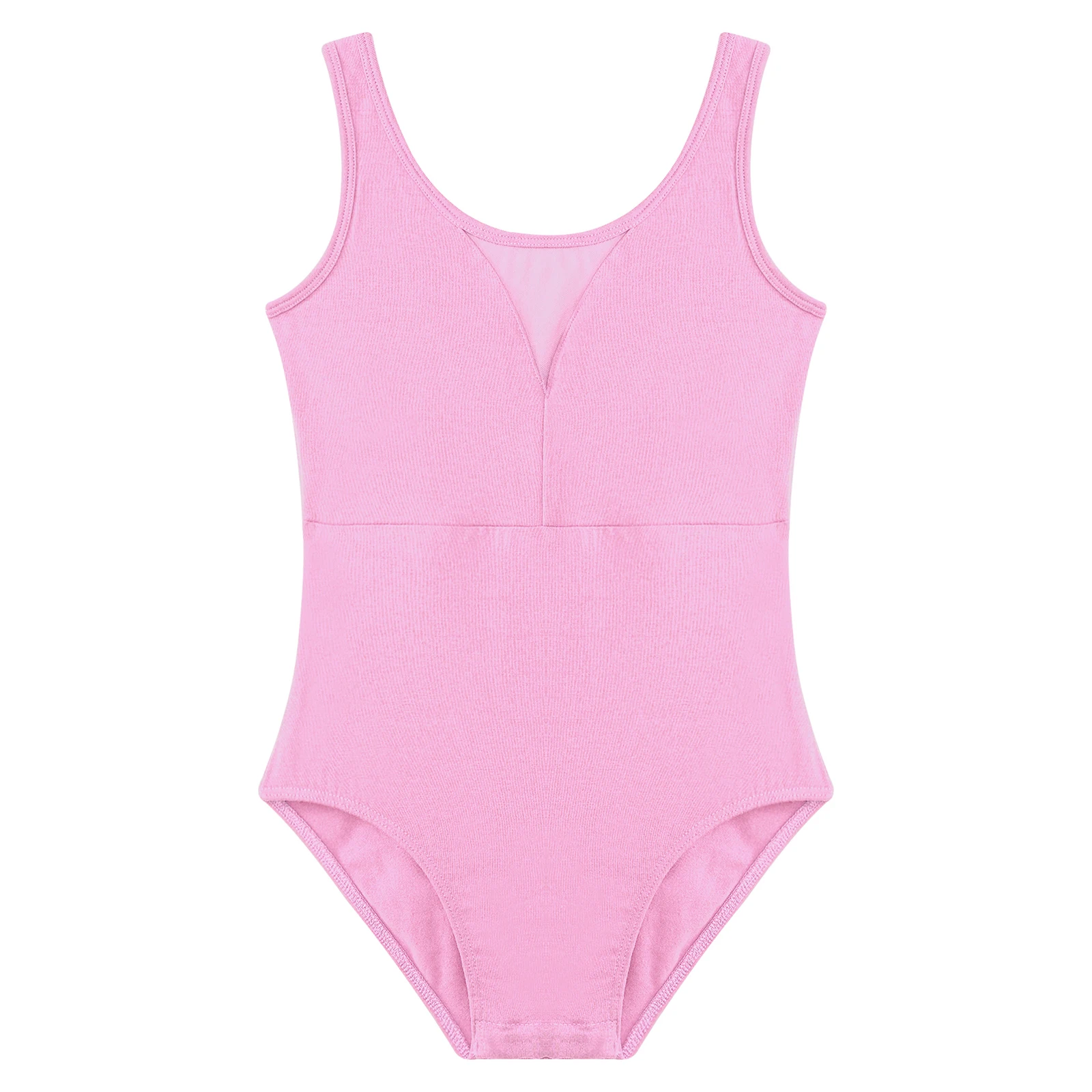 Kinder Gymnastik Bodysuit Yoga Overall für Mädchen ärmellose Kinder schiere Mesh Ballett Tanz Trikot Teenager Trainings kostüm