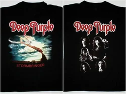 Deep Purple Stormbringer Black T Shirt Unisex black vintage print t shirt