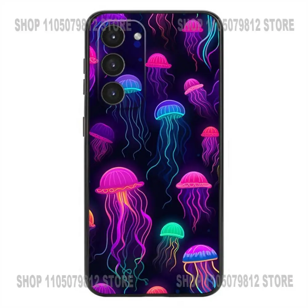 Grappige Kwallen Telefoon Case Voor Samsung Galaxy A20,21s,22,31,32,52,53,72,73,80,91 Zachte Siliconen Zwarte Cover