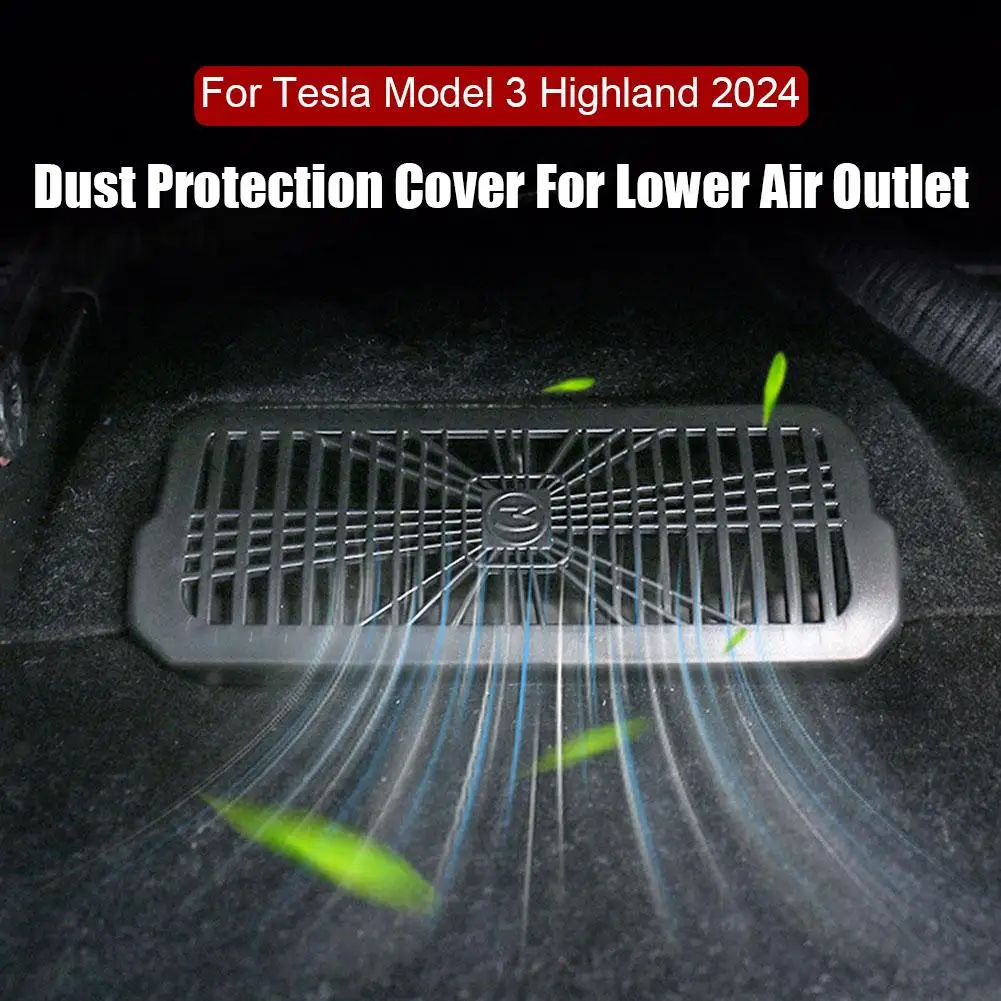 2pcs Dust Cover Seat Air Outlet UnderSeat Air Vent Protective Cover For Tesla 2024 Highland Interior Retrofit Accessor