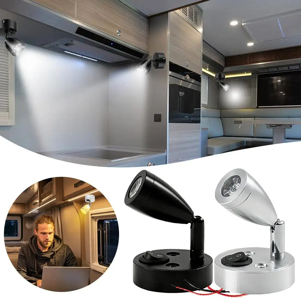12V-24V 3W Leselampen Wandlampe für LKW Wohnmobil Yachten Kabine Nachttisch, Campingbus Wohnwagen Boot RV Beleuchtung – Detail 10