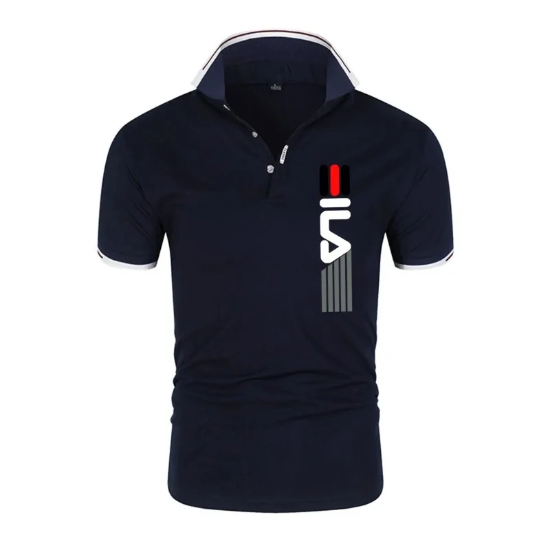 Men's Summer 2026 Slim Fit Polo Shirt Short Sleeve Business Casual Lapel Top Anti-pilling Printed T-Shirt for Work & Golf