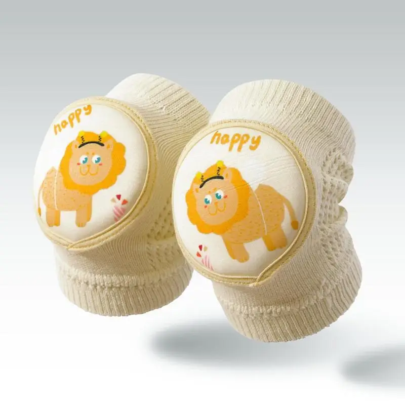 Washable Baby Knee Pads Breathable Soft Anti-Scratch Cushion Cute Cartoon Print for Toddler Crawling Activity