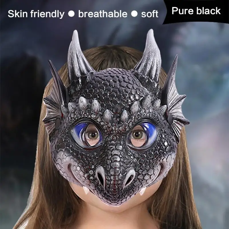 

P88A Kid Dragon Mask Halloween Dinosaur Funny Mask Dragon Cosplay Carnival Masks Dress Up Women Cosplay Mask For Masquerade