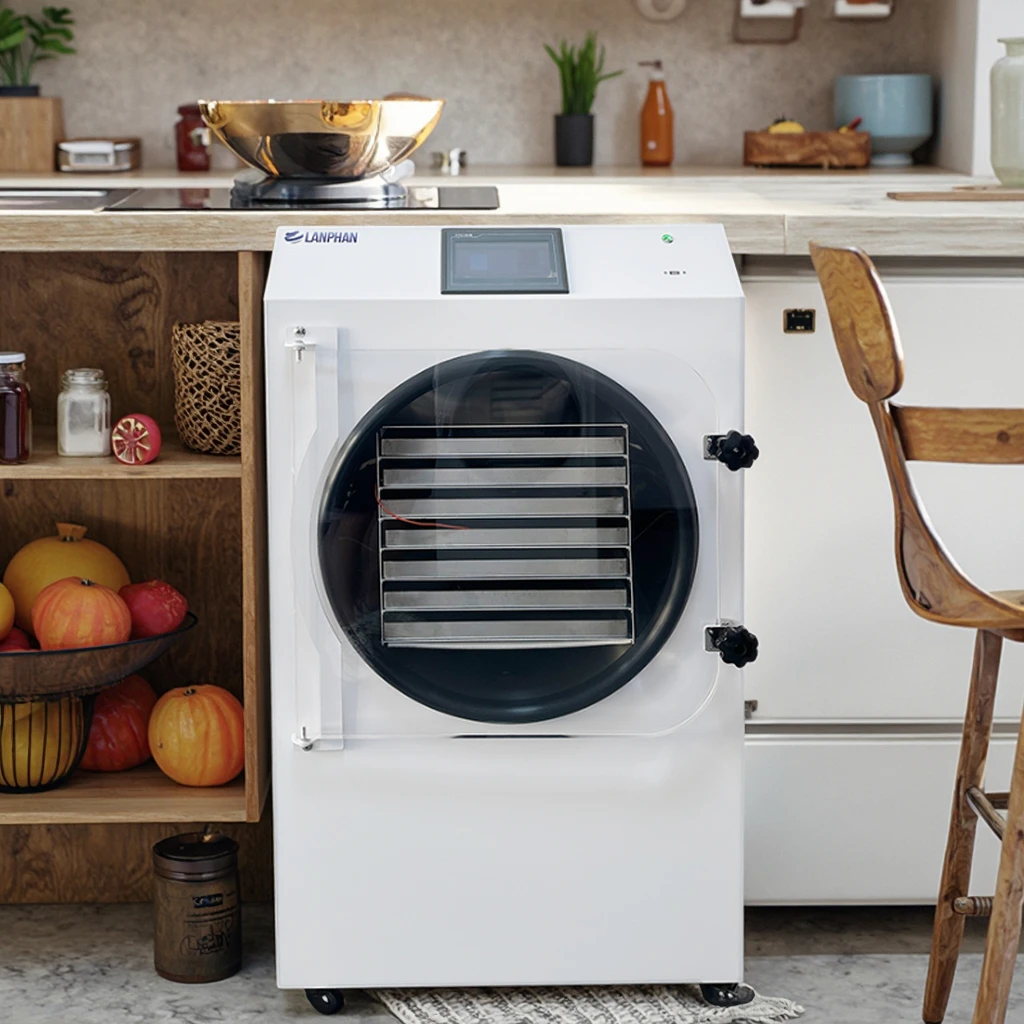 Equipo de liofilización de 2,5 M2, diseño compacto a gran escala para el hogar, bajo consumo de energía, liofilizador por lotes de 29-30KG, Material SUS304