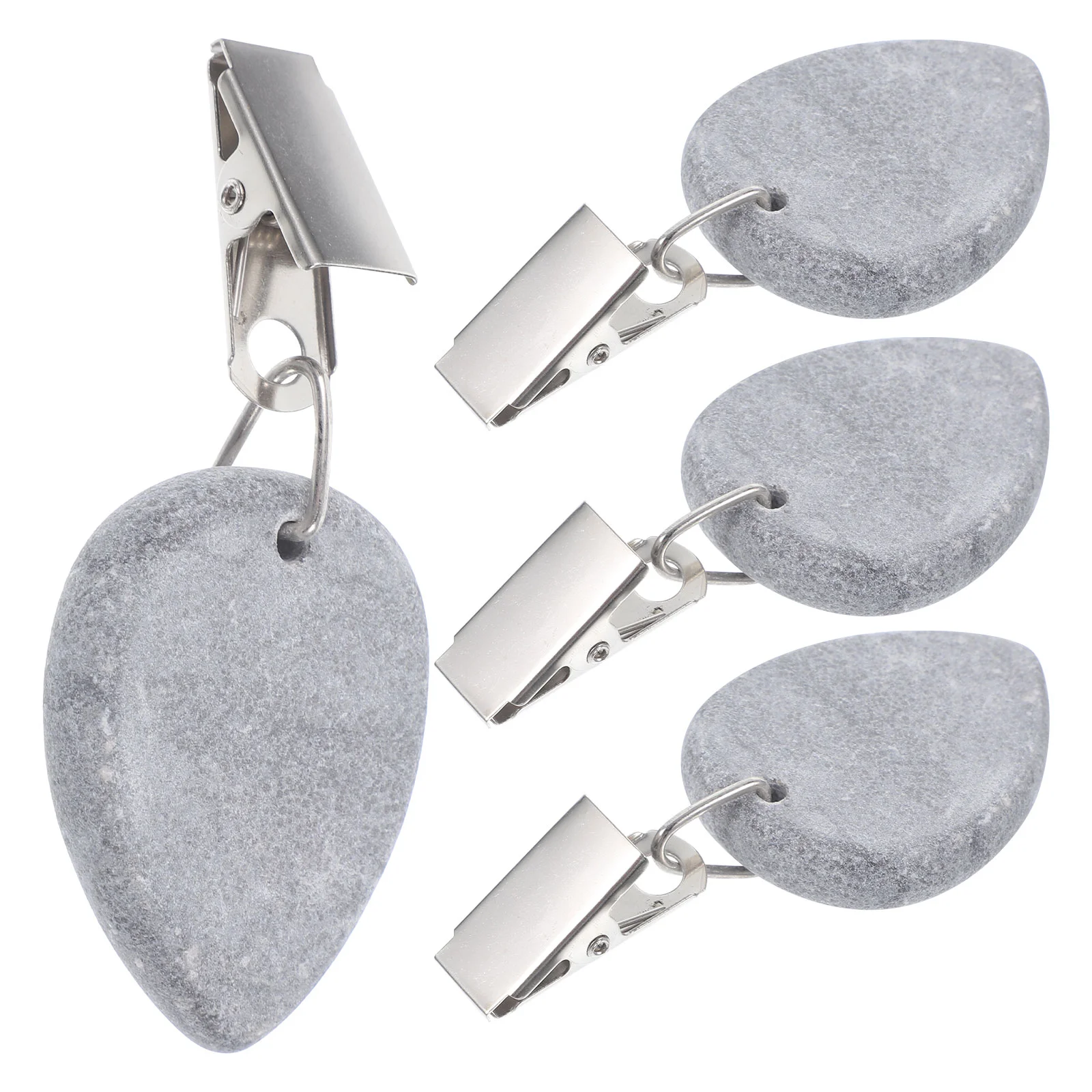 

4 Pcs Delicate Drop Shape Marble Pendant Tablecloths Clamps Outdoor Decoration Camping Supplies