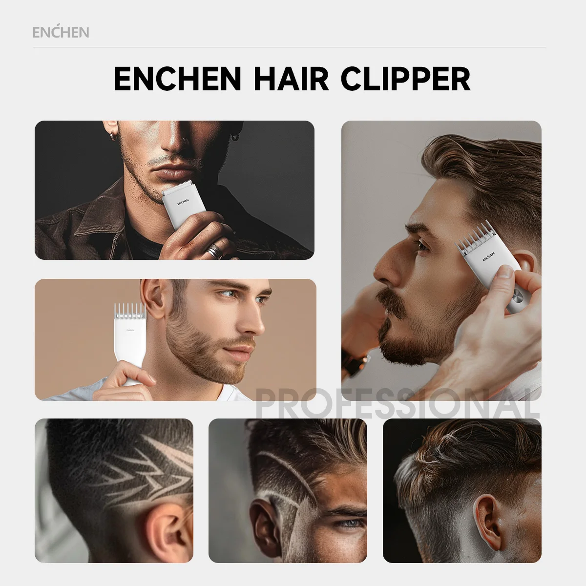 ENCHEN Hair Trimmer Cordless Hair Cutting Machine Professional Hair Clipper Haircut Adjustable Clipper Trimmer for Men Boost