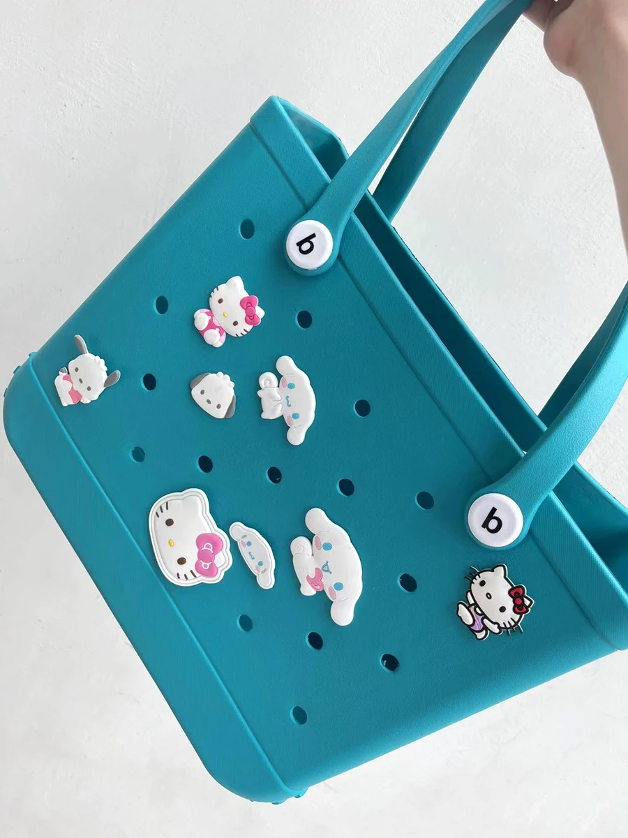 Dijes de Cinnamoroll y Hellokitty para bolso, accesorios de bolso, hebilla decorativa, 8 piezas