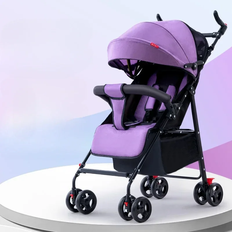 Umbrella Stroller with Shock Absorbing, Ultra-Light Foldable Baby Carriage, Reclining Stroller | Compact Umbrella Pram,