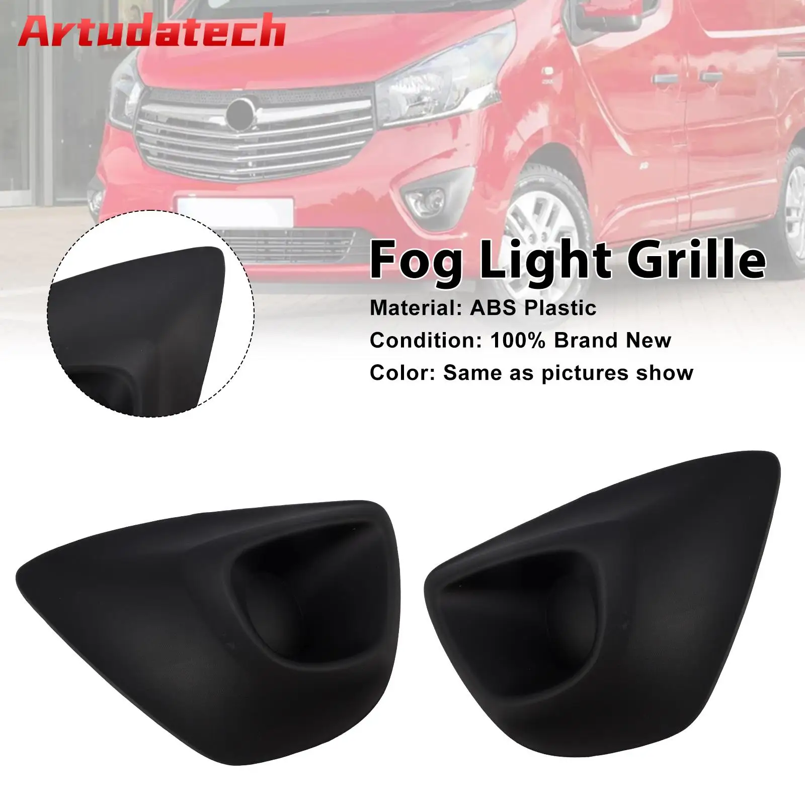 

Artudatech 2PCS Front Bumper Fog Light Cover Grille Fit for Vauxhall Vivaro B MK2 2015-2019 Car Accessories 2016 2017 2018