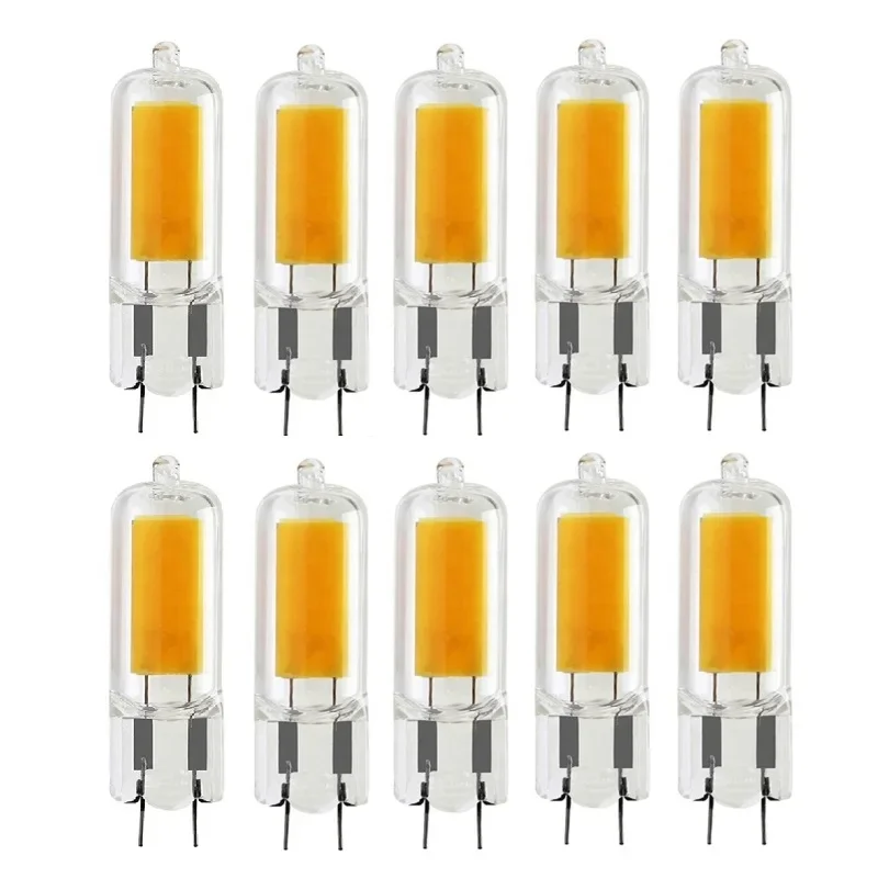 10PCS 6W 9W 12W G4 LED COB Bulb 12V 220V Glass LED G4 Light bulb 360 Beam Angle Replace Halogen Lamp for Chandelier Spotlight