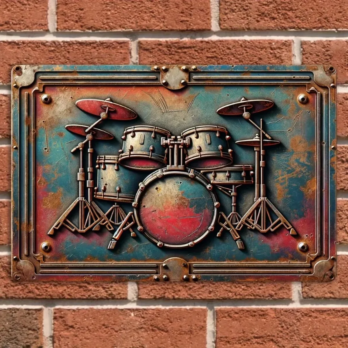 Metallschild im Vintage-Stil für Schlagzeug-Stil: Geeignete Dekoration für Männerhöhlen, Häuser und Bars, eine hervorragende Geschenkoption