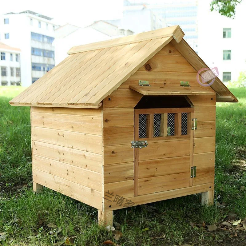 dog house outdoor rainproof and windproof outdoor house indoor and outdoor wooden kennel dog cage four seasons