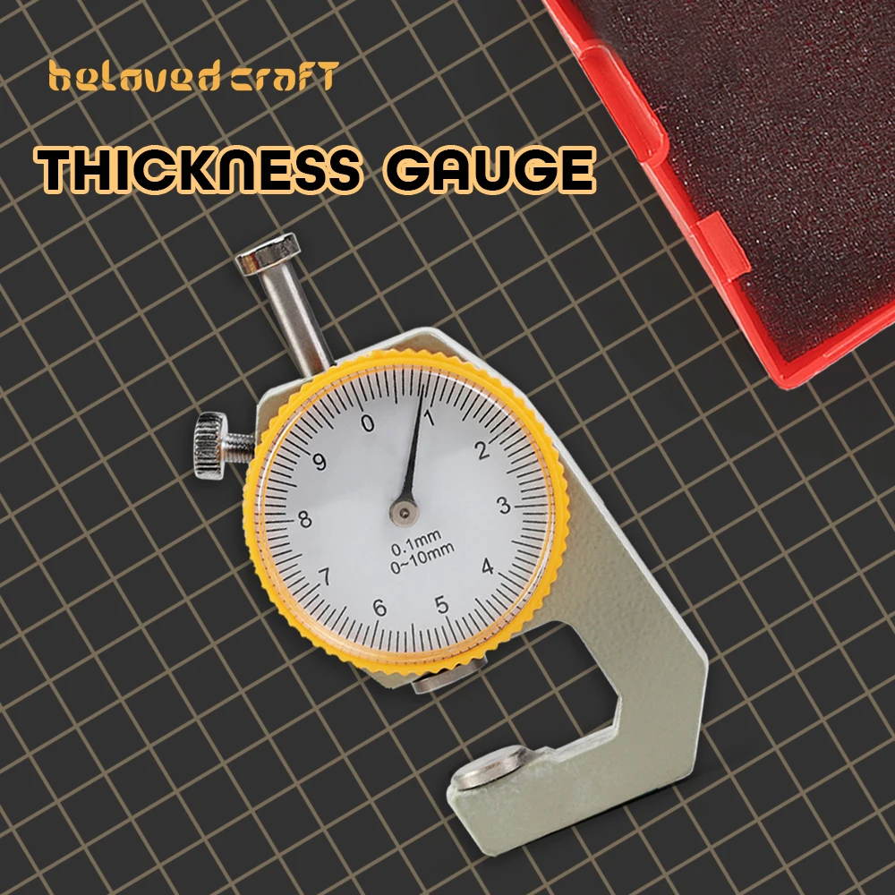 Thickness Gauge Tester Measuring 0 - 10mm Flat Sheet Leather Craft Tool High Precision Manual Measuring Too 0.05 mm Durable