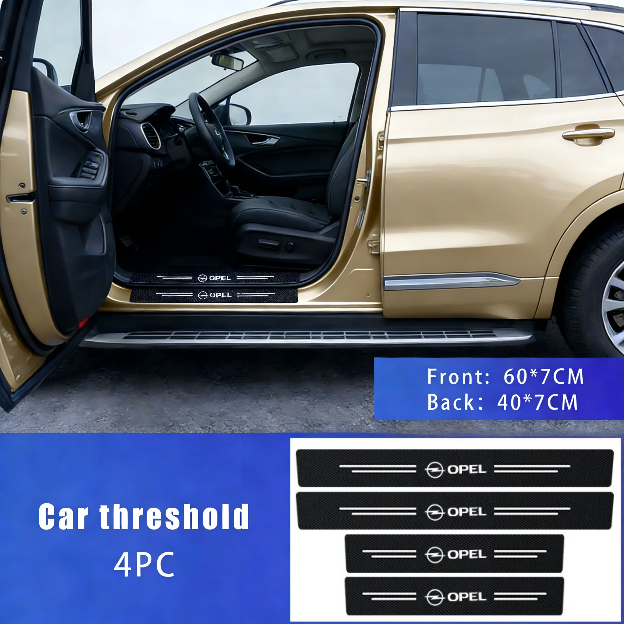 

3D-накладки на пороги из углеродного волокна для Opel – устойчивые к царапинам защитные наклейки для Vauxhall Corsa, Astra, Mokka, Combo и других моделей