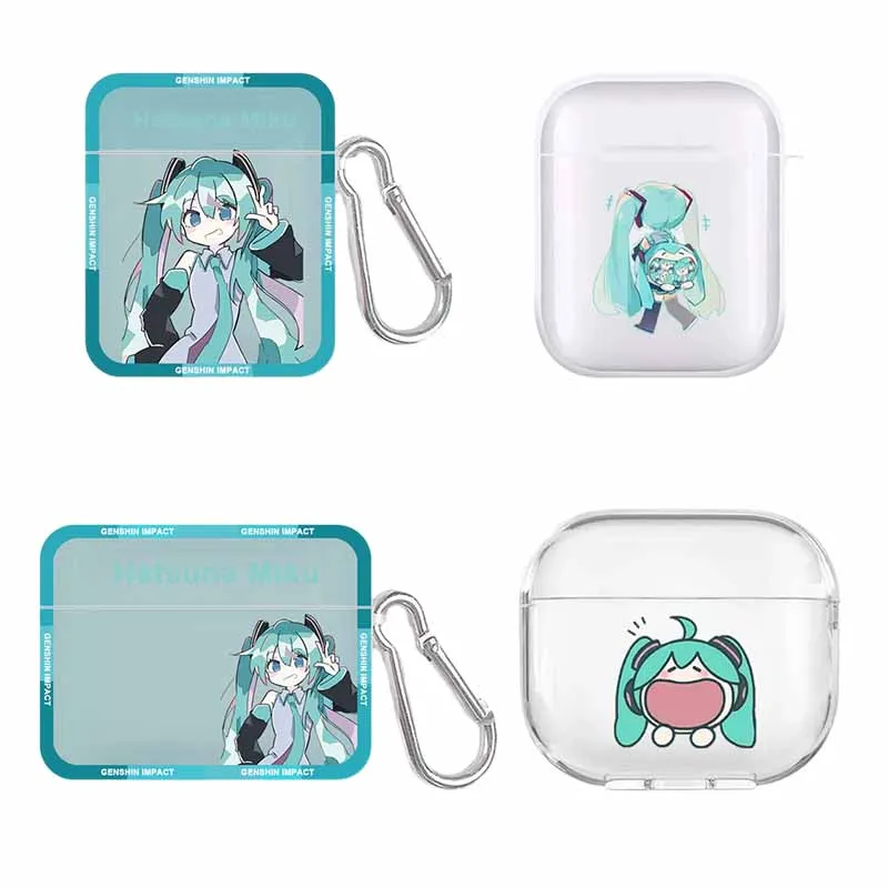 Hatsune Miku Cute Cartoon Anime Airpodspro Protective Cover Airpods 3Rd Generation Wireless Bluetooth Headphone Case Girls