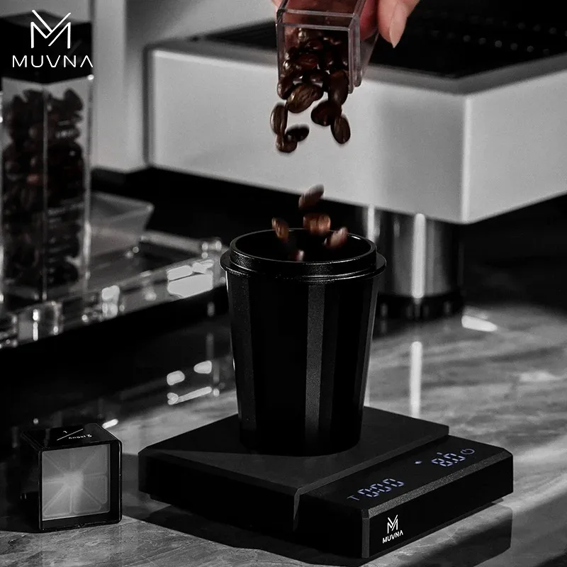 MUVNA Rechargeable Coffee Scale with Time Digital Pour-Over Scale,2kg/0.1g Precision for Espresso Weight,Drip,Mini Kitchen Scale