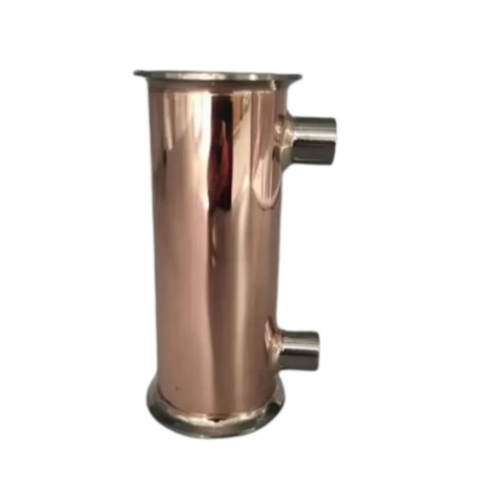 

3"(76mm)OD91mm L=300mm,Copper Condenser,9 Pipes Inside ID 12mm,Connection Internal Thread 1/2",Copper Distiller Condenser