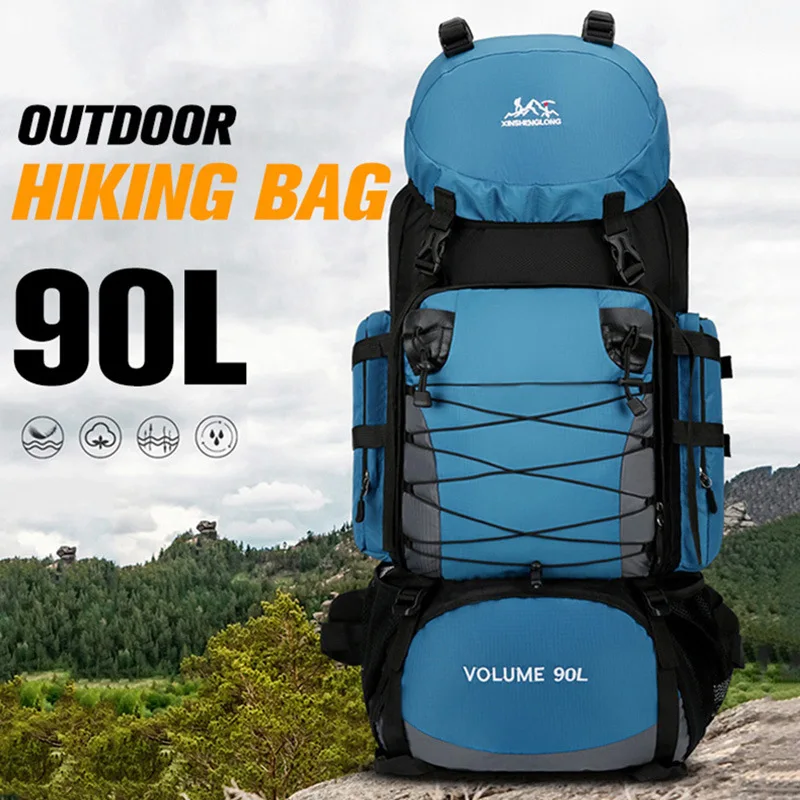 

Outdoor Waterproof Large Capacity Backpack 90L Hiking Camping Women Men Backpacks Travel Bags Hiking Mountaineering Back Pack