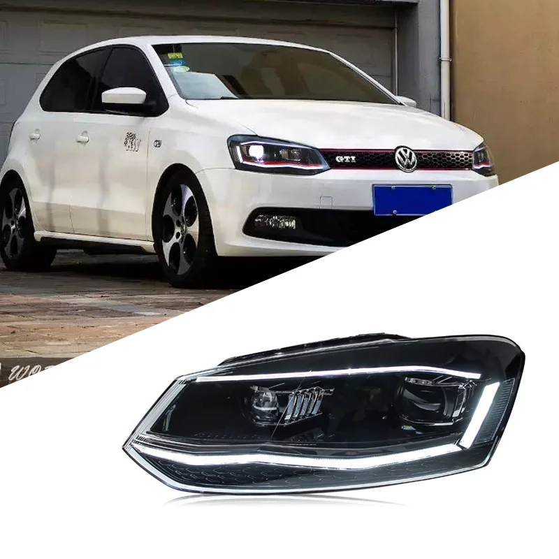 Car LED Headlight Light Assemblies For VW Polo 2011-2018 Auto Fog DRL Brake Turn Signal Lamp Plug and Play