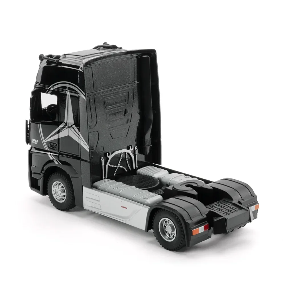 1:24 Mercedes-Benz Aciros Truck Simulatie Diecast Metalen Legering Model Auto Geluid Licht Pull Back Collectie Kids Speelgoed Geschenken A561