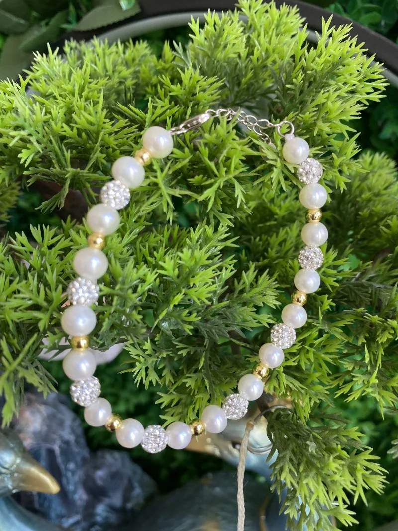 

3A Fashion 100% Round Freshwater Pearl Copper Filled Female Charm Bracelet Natural Pearls Jewelry For Women Birthday Gifts 18cm