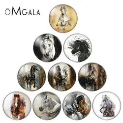 New Watercolor Horse Patterns 10mm 12mm 14mm 18mm 20mm 25mm 30mm Photo round glass cabochon demo flatback Jewelry DIY Making
