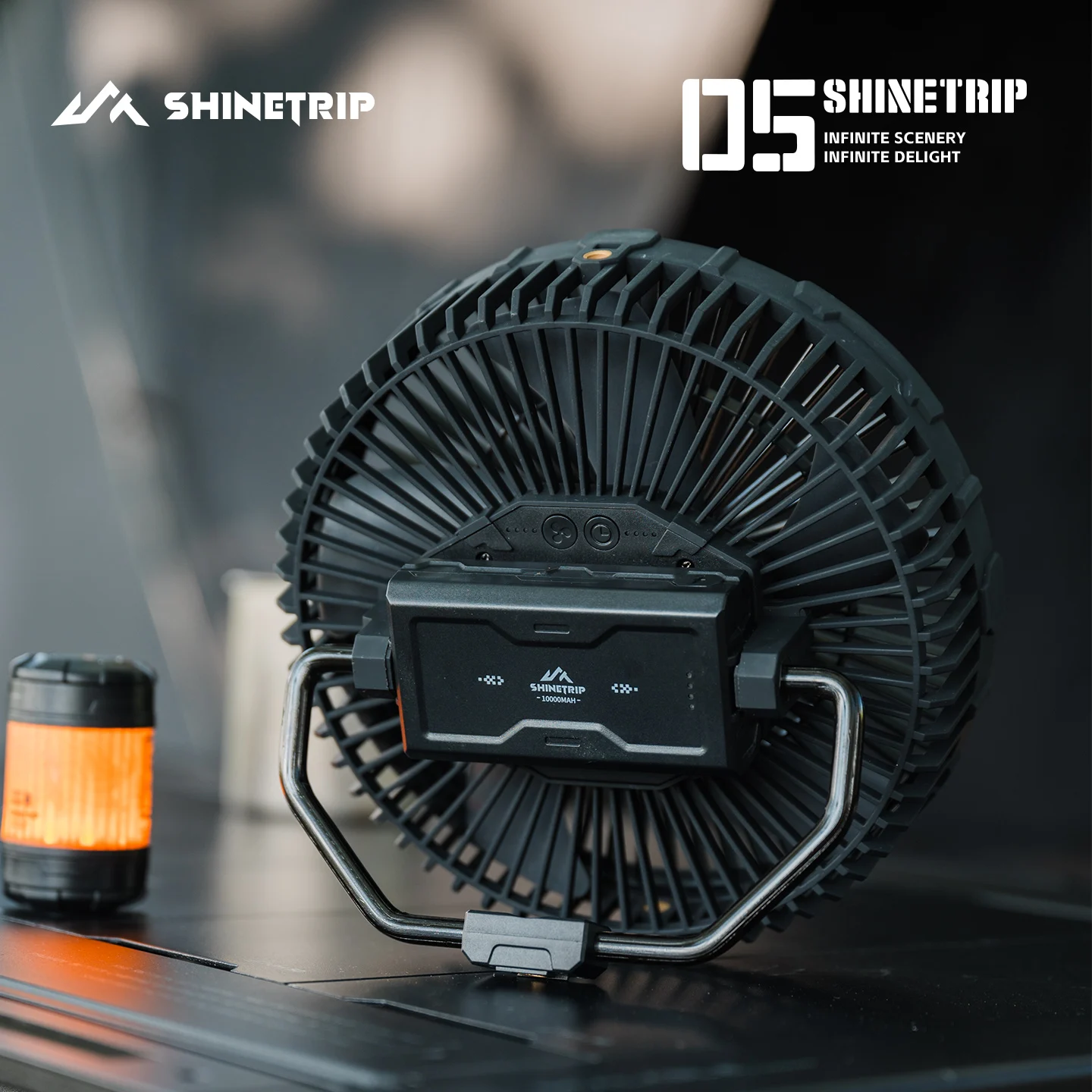 ShineTrip 10000mAh Camping Fan Rechargeable Desktop Portable Air Circulator Wireless Ceiling Electric Fan with Power Bank Tripod