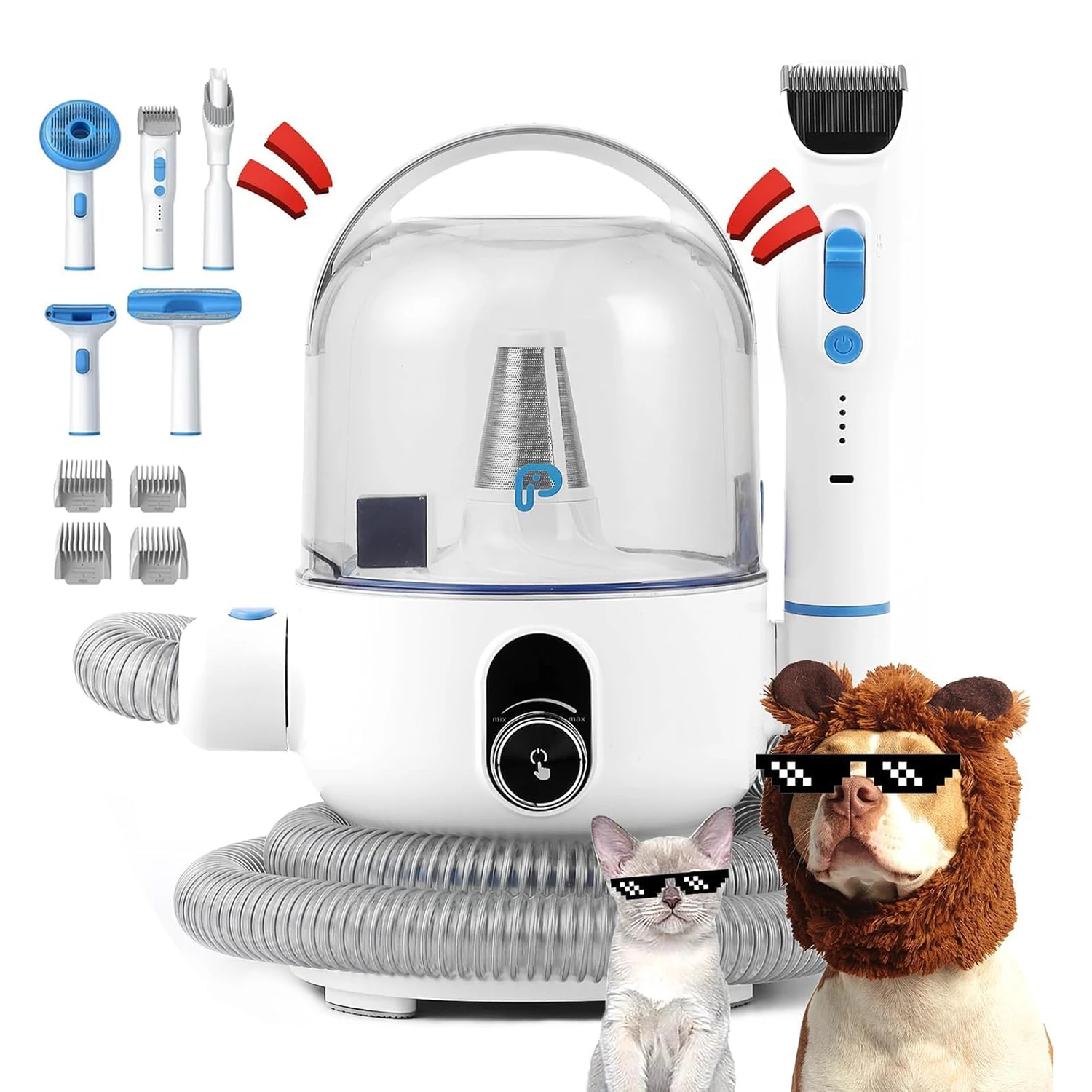 

Вакуумный комплект для ухода за шерстью домашних животных, большая емкость 2 л, инструменты для ухода за домашними животными, домашний грумер для собак, кошек, сверхтихий, с высоким всасыванием