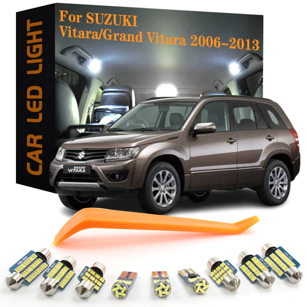 

11 шт. автомобильные аксессуары Canbus, светодиодные внутренние фонари для Suzuki Vitara/Grand Vitara 2006 2007 2008 2009 2010 2011 2012 2013 без ошибок