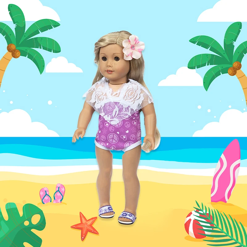 Doll Swimming Clothes Fit 18Inch/45cm American Og Girl Doll Swim Suit Bikini Beach Dress Baby Toy Accessories Girl Gift