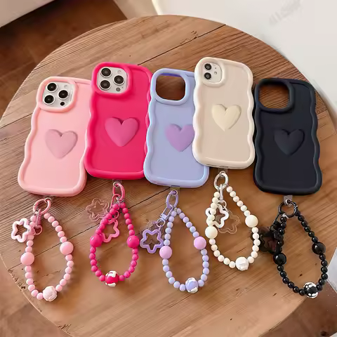 3D Love Heart Wave Border Soft Case For OPPO Reno 3 4 5 6 7 8 10 11 12 Pro 12F 11F 2F 2Z 5Z 6Z 7Z 8Z 8T 5G 4G Find X3 X5 Lite
