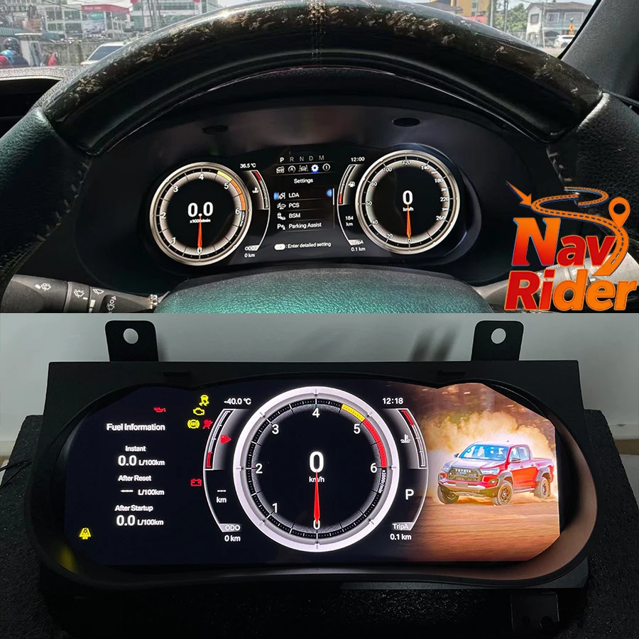 For Toyota Fortuner Hilux Revo 2016-2024 Digital Cluster Virtual Cockpit Car Player Dashboard Screen LCD Panel Screen 12.3inch