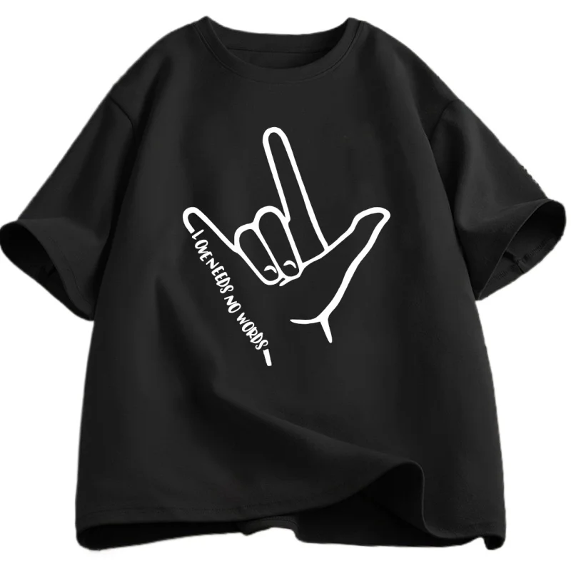 

Футболка ASL Awareness для женщин и мужчин Футболка ASL Be Kind Футболка Kindness Language Летняя футболка с круглым вырезом и круглым вырезом Одежда унисекс