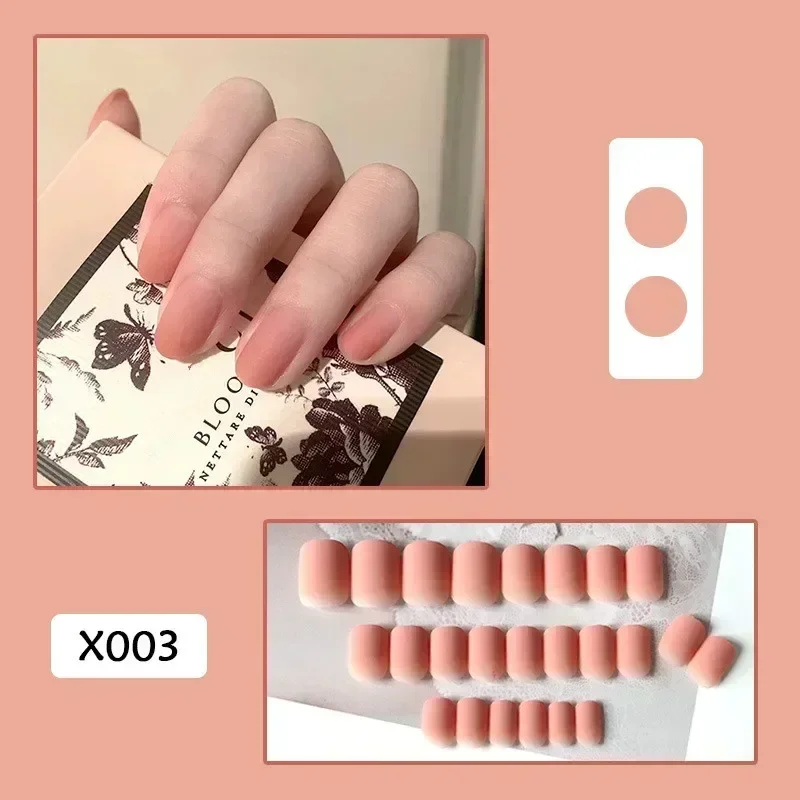 24Pcs/Box Fake Nails Press On  Heart False   Nail Tips Sticker Nail Set   Nail Art