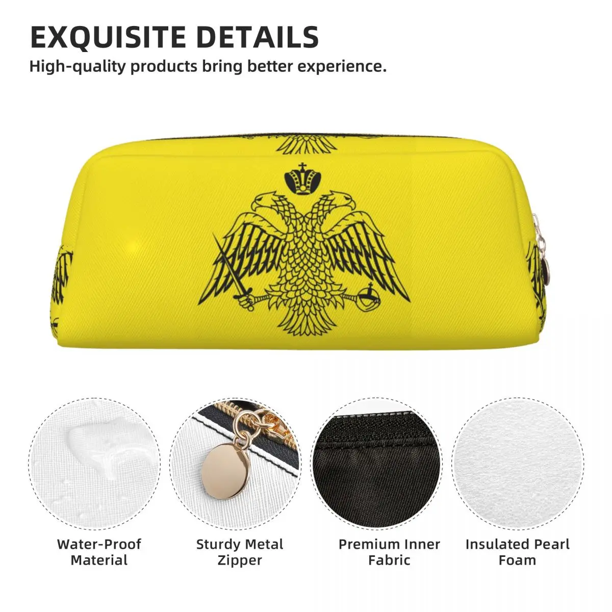 

Byzantine Imperial Flag By The Greek Orthodox Churches Cushion Cover Pencil Cases for Student School Pen Box Pencil Bag