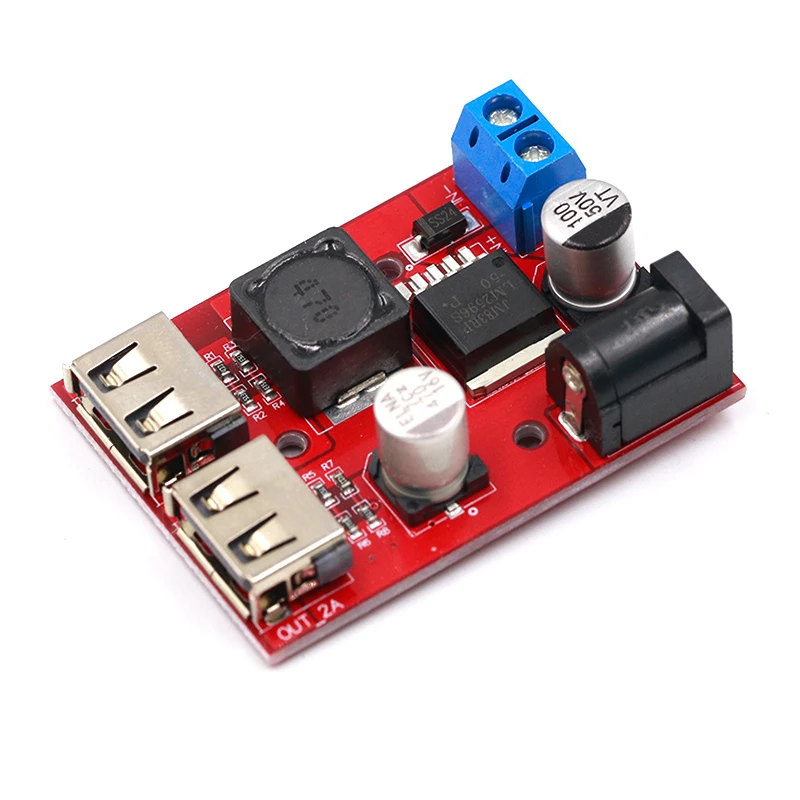 LM2596 LM2596S Dual Usb DC-DC 9V 12V 24V 36V Naar 5V 3A Step Down Buck converter Board Autolader Solar Voeding Module