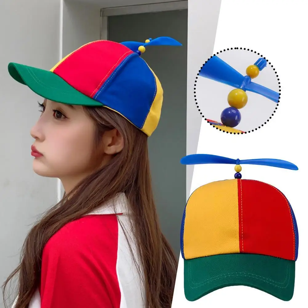 Rainbow Bamboo Dragonfly Baseball Cap Funny Helicopter Propeller Adventure Dad Hat Snapback Hat For Adult Kids Boys Girls