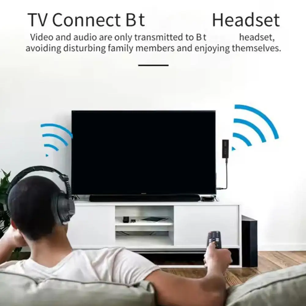 Bluetooth 5.0 Transmitter Receiver Wireless 3.5mm Audio Adapter for TV PC Headphones Home Sounds System Car