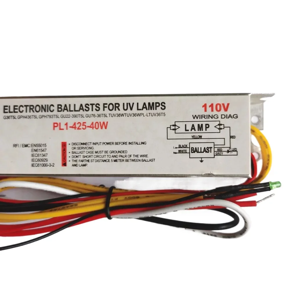 110V PL1-425-40W UV Germicidal Lamp Electronic Ballast T5 Lamp for G36T5L GPH436T5L GPH843T5L TUV36WT5 TUVPL-L36W