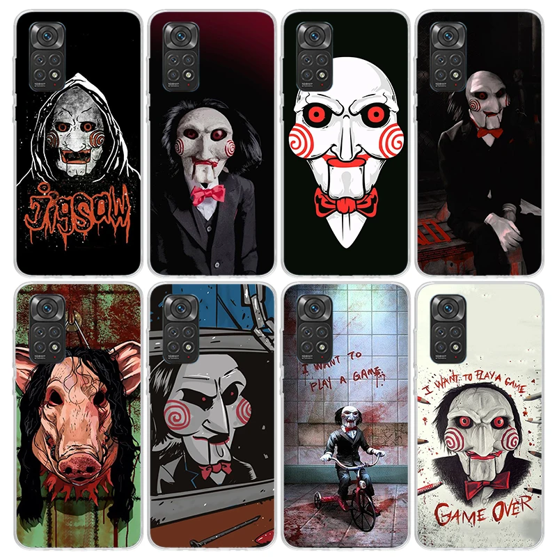 The Jigsaw Killer Horror Phone Case For Xiaomi Redmi Note 14 13 12S 12 11S 11 10S 10 Cover 11E 11T Pro Plus 9 9S 9T 8 8T 7 Print