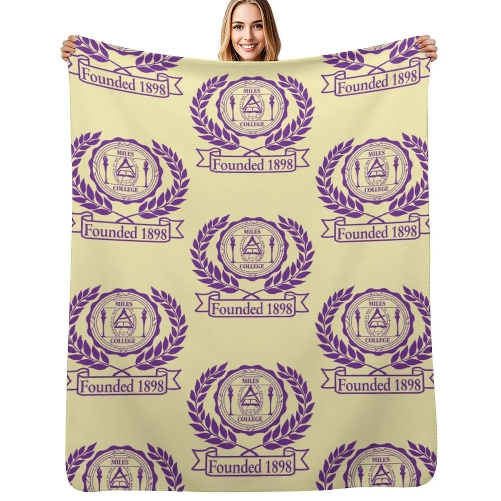 Miles College Throw Blanket Sofa Quilt Soft Big Hairys Kid'S Soft Plaid Plaid Blankets