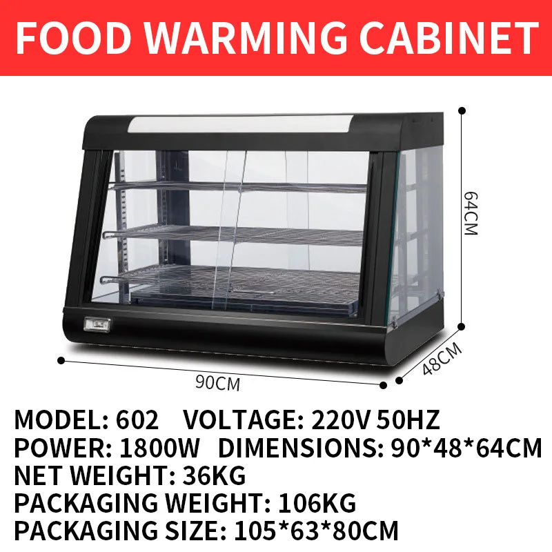 2000W Commercial Food Warmer Display Pizza Warmer, 3-Tier Electric Countertop Food Warmer/LED Lighting Adjustable