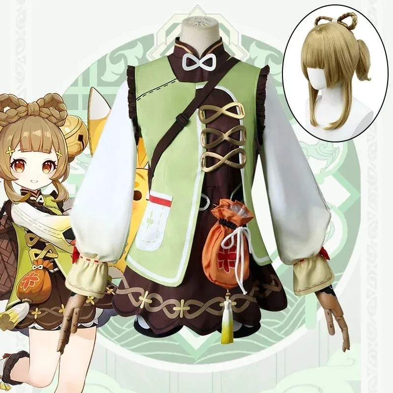 

YaoYao Cosplay Costume Adult Carnival Uniform Wig Anime Halloween Party Costumes Masquerade Women Game Genshin Impact