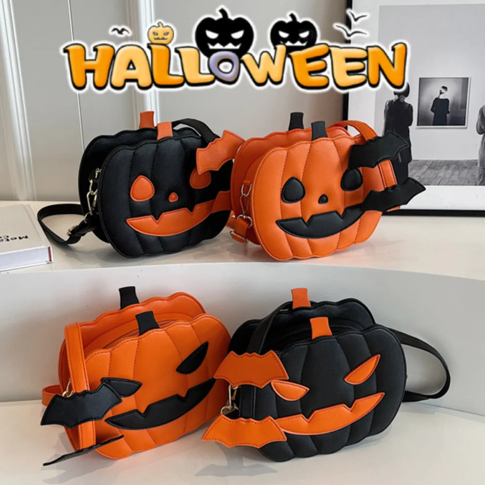 Halloween Decoration Pumpkin Women's bag Devilish Style Shoulder bags with Ghost Skull Accent Fashion handbag for Women & Girls