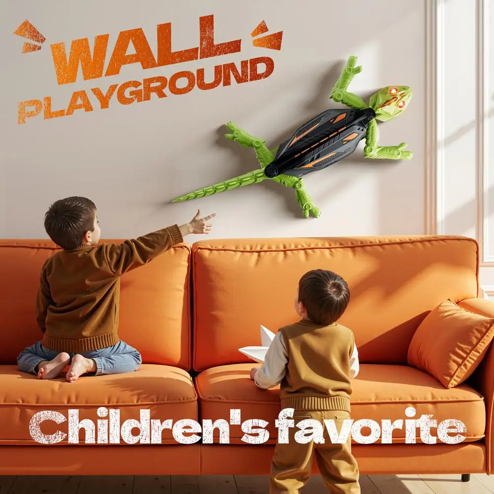Remote Control Wall Climbing Gecko Robot Toy for Kids, Rechargeable, Christmas Novelty Gift, Anti-Fall Design, Easy to Operate