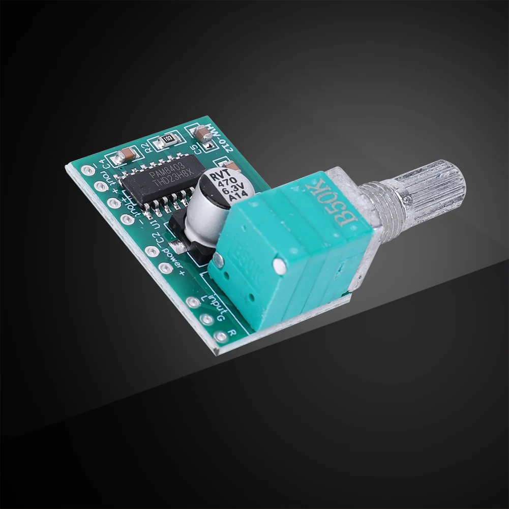 PAM8403 High Fidelity 5V Digital Audio Amplifier Board 3W x 2 with USB Power and Built In Volume Control for Small Projects