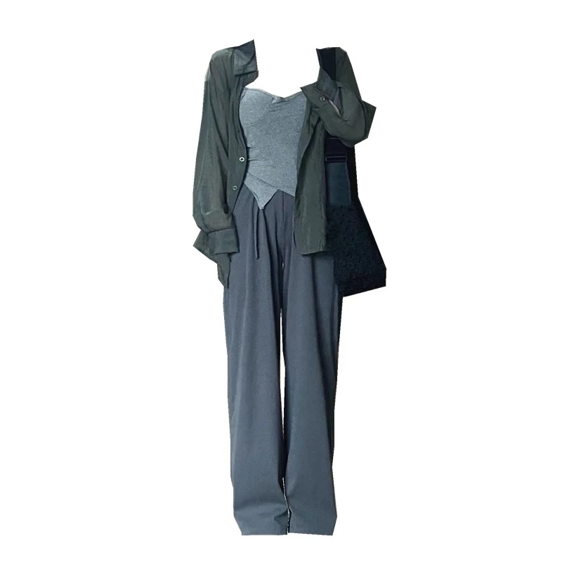 Extra groot formaat Faion streetwear vest voor dames, casual broek, sexy meisje 200-poule, pure kleur, lenteseizoen, losse pasvorm