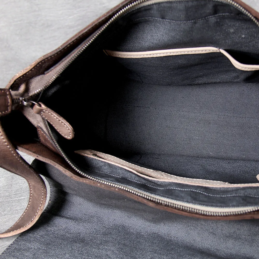 S.WORKER Vintage Echtes Leder männer Messenger Tasche Schulter Tasche Rindsleder Retro Casual Stil Umhängetaschen – Detail 16